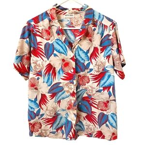 Vintage 90s Hawaiian Blouse Short Sleeve Button-Up
